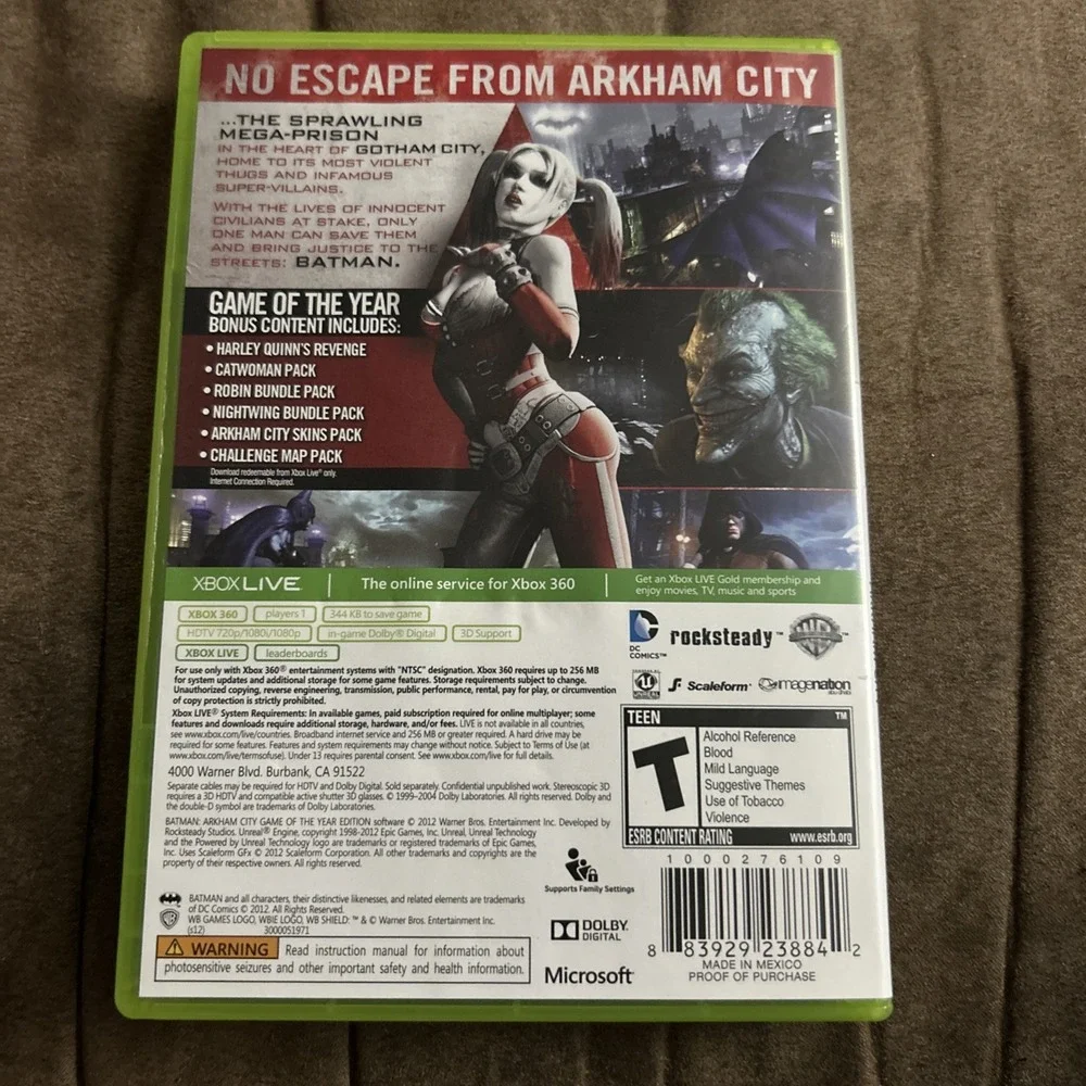 Batman: Arkham‎ City (GOTY) | Xbox 360, 2012 | CIB | Tested & Works